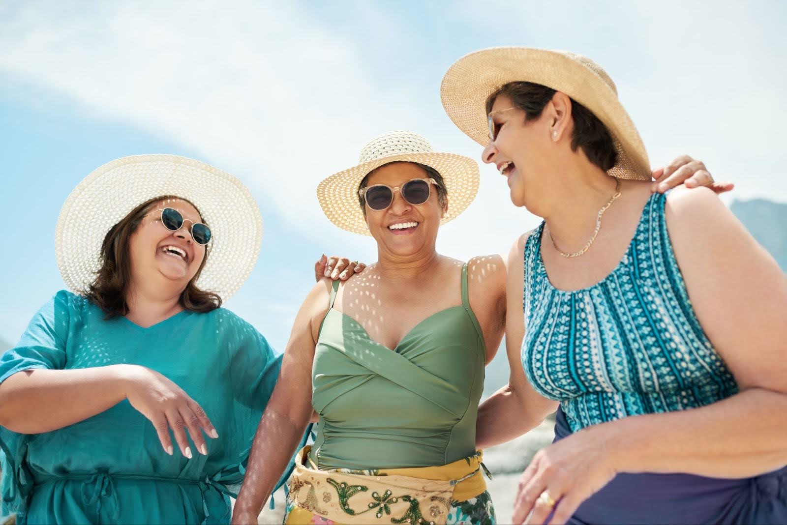 Group of women enjoying the sun in hats